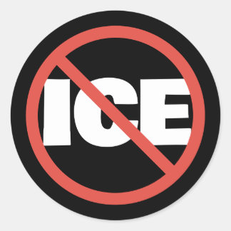 Sticker Rond Cercle Rouge Anti-Trump ICE Opinion Politique