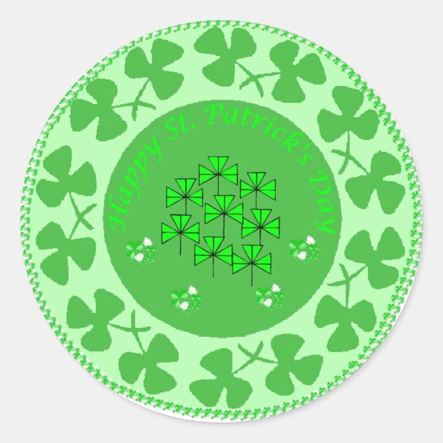 Sticker Rond Cercle shamrock (Devant)