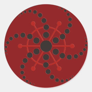 Sticker Rond cercle VII   de culture rouge foncé