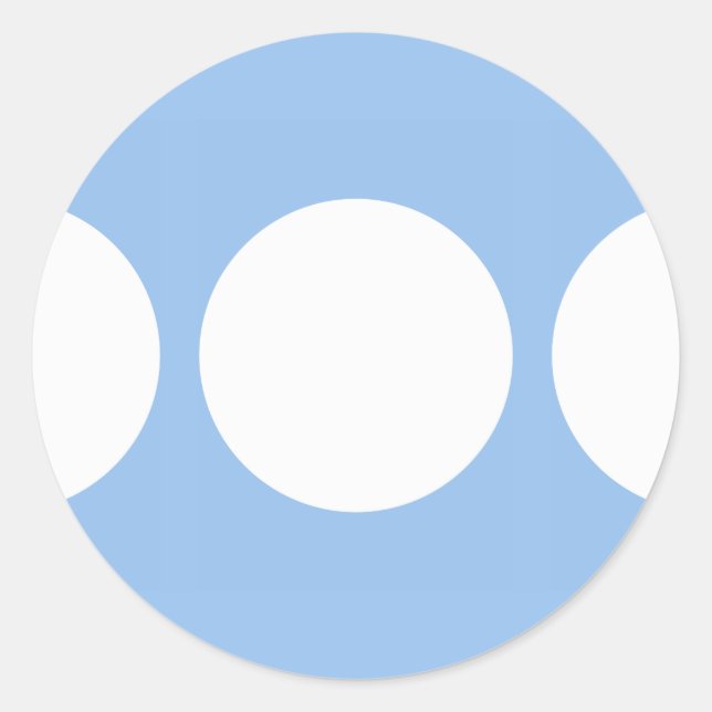 Sticker Rond Cercles blancs sur bleu clair (Devant)