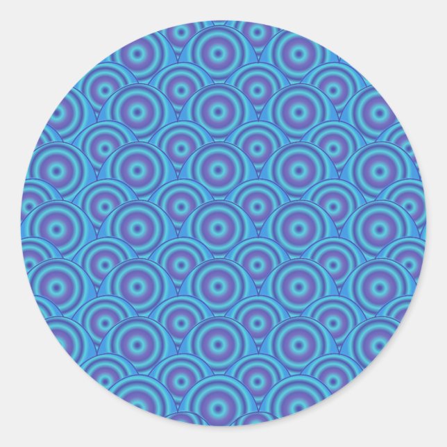 Sticker Rond Cercles bleu et violet Amusez-vous en bleu ! Inséa (Devant)