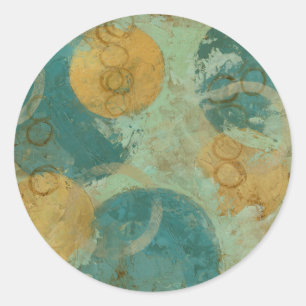Sticker Rond Cercles bleus et jaunes