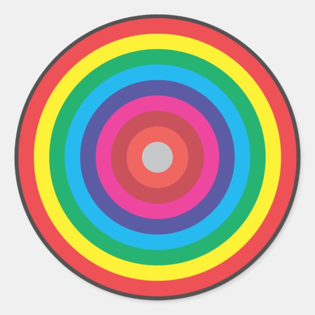 Sticker Rond cercles concentriques cible colorée (Devant)