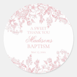Sticker Rond Cercles de baptême floraux vintage en chinoiserie