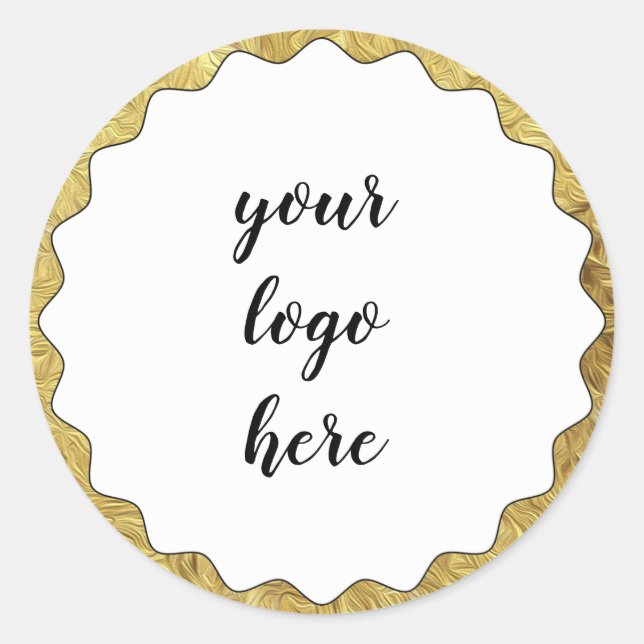 Sticker Rond Cercles d'or Bordure Parties scintillant Logo Clas (Devant)