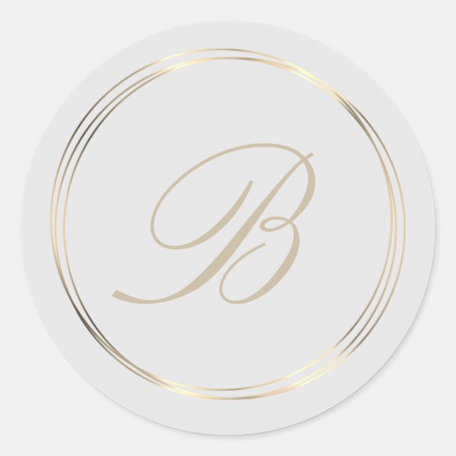 Sticker Rond Cercles d'or Monogramme Classé (Devant)
