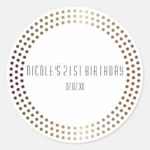 Sticker Rond Cercles dorés pointillés Points modernes Favoriser