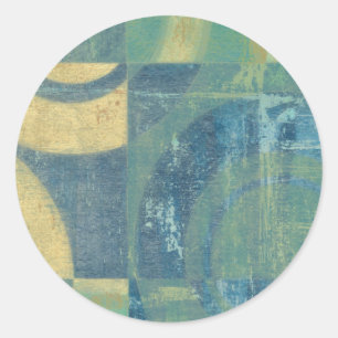 Sticker Rond Cercles et panneaux multicolores