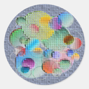 Sticker Rond Cercles géométriques en mosaïque