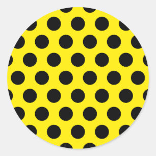 Sticker Rond Cercles noirs sur Arrière - plan jaune