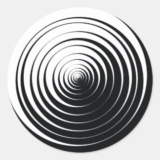 Sticker Rond Cercles optiques noirs et blancs