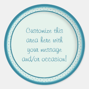 Sticker Rond Cercles/points turquoises (1)