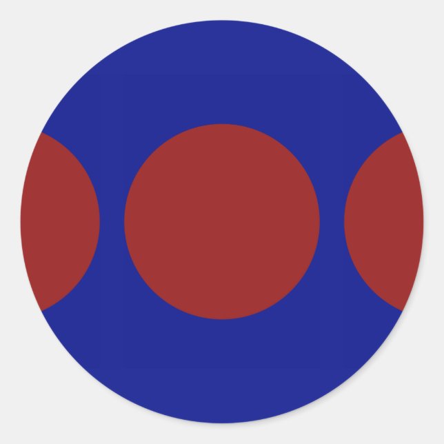 Sticker Rond Cercles rouges en bleu (Devant)
