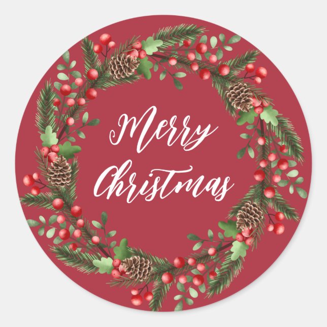 Sticker Rond Céréales de Noël personnalisées Joyeux Cas de Noël (Devant)