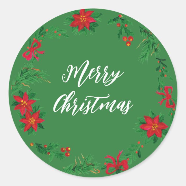 Sticker Rond Céréales de Noël personnalisées Joyeux Cas de Noël (Devant)