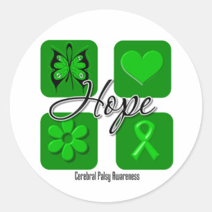 Sticker Rond Cérébral Palsy Hope Amour Inspirer la sensibilisat