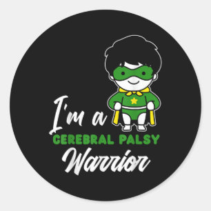 Sticker Rond Cérébral Palsy Warrior Cp Hero Cérébral Palsy Awar