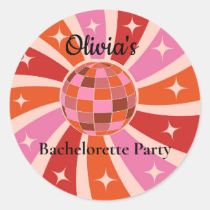 Sticker Rond Cérémonie personnalisée de disco rétro pour enterr