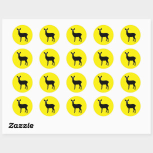 Sticker Rond Cerf avec phares -