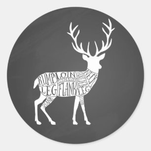 Sticker Rond cerf de chevreuil gibier chasse chasse boucher via