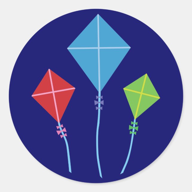 Sticker Rond Cerfs-volants (Devant)