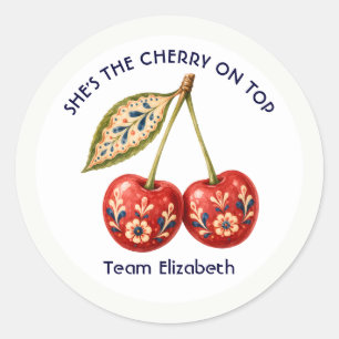 Sticker Rond Cerise sur la Fête de Bachelorette en Céramique It