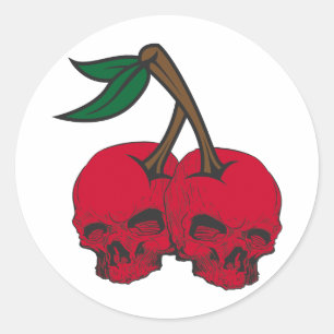 Sticker Rond Cerises de crâne