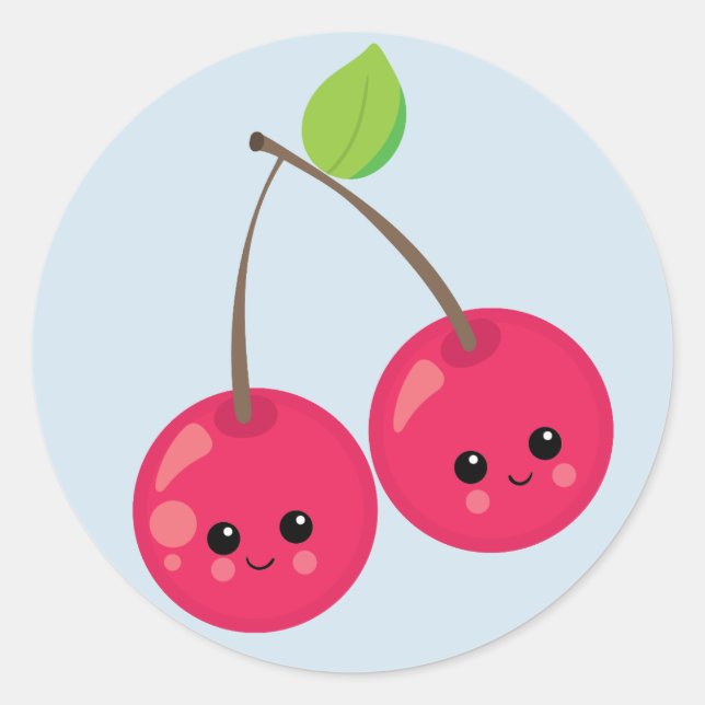 Sticker Rond Cerises mignonnes (Devant)