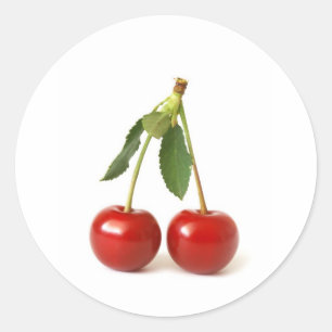Sticker Rond Cerises rouges