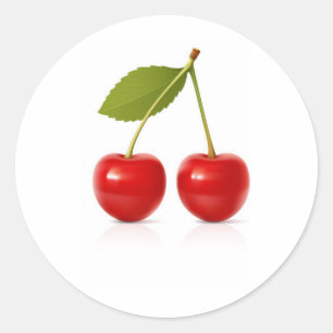 Sticker Rond Cerises rouges