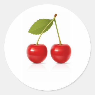 Sticker Rond Cerises rouges