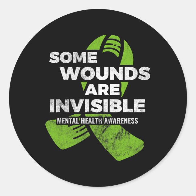 Sticker Rond Certaines blessures Invisible Santé mentale Sensib (Devant)