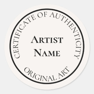Sticker Rond Certificat d'authenticité ivoire personnalisable