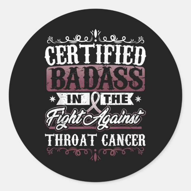 Sticker Rond Certifié Mauvais Contre Le Cancer De La Throche Se (Devant)