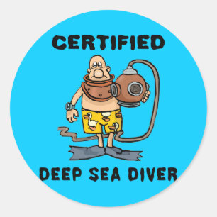 Sticker Rond Certified Deep Sea Diver