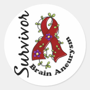 Sticker Rond Cerveau Aneurysme Survivant 15