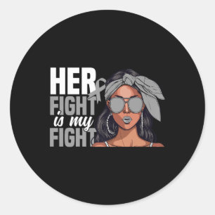 Sticker Rond Cerveau Cancer Guerrier Ruban Glioblastoma Cerveau