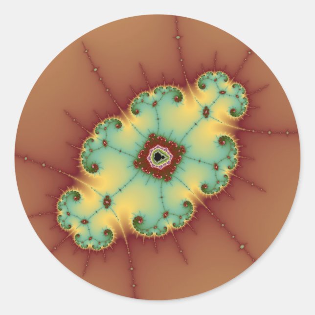 Sticker Rond Cerveau carré - Fractal (Devant)