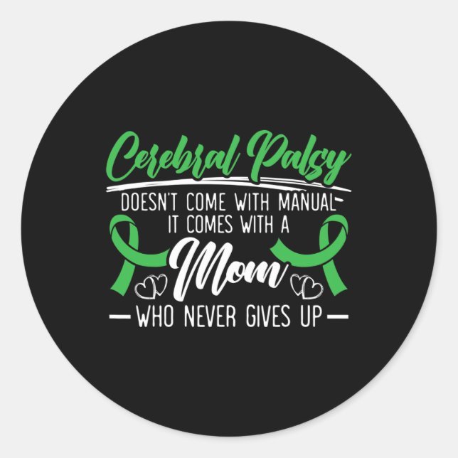 Sticker Rond Cerveau de sensibilisation à la paralysie cérébral (Devant)
