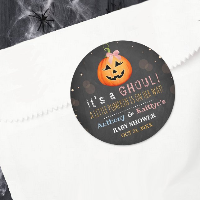 Sticker Rond C'est A Ghoul ! Baby shower d'Halloween petit Citr (Créateur téléchargé)