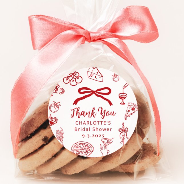 Sticker Rond C'est Amore Mariage Italien à main levée (Créateur téléchargé)