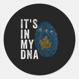 Sticker Rond C'est dans mon ADN - Le drapeau du Kosovo