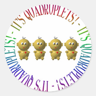 Sticker Rond C'est des quadruplets !