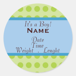 Sticker Rond "C'est faire-part de naissance de bébé d'un