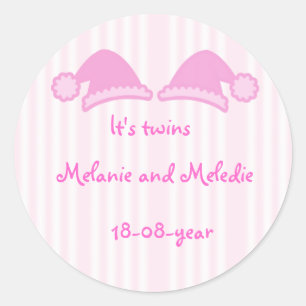 Sticker Rond C'est jumeaux casquette mignon