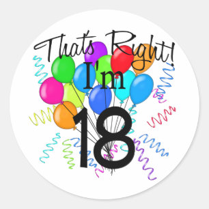 Sticker Rond C'est juste que j'ai 18 ans - anniversaire