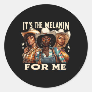 Sticker Rond C'est La Mélanine pour moi Black Urn Style Black W