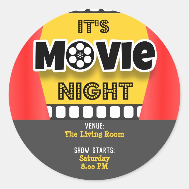 Sticker Rond C'est la nuit du cinéma (Devant)