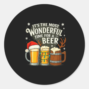 Sticker Rond C'est la période la plus merveilleuse pour une biè