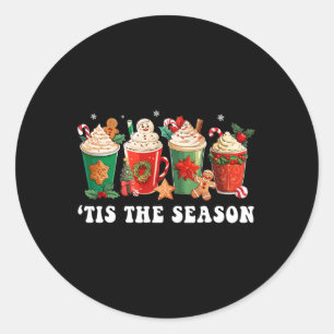 Sticker Rond C'Est La Saison Café Gingerpain de Noël Xmas W